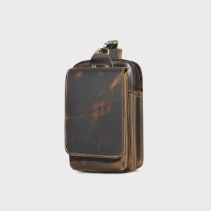 leather waist bag travel hiking  bag