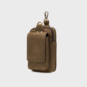 Unisex Genuine Leather Waist Bag Travel Bag