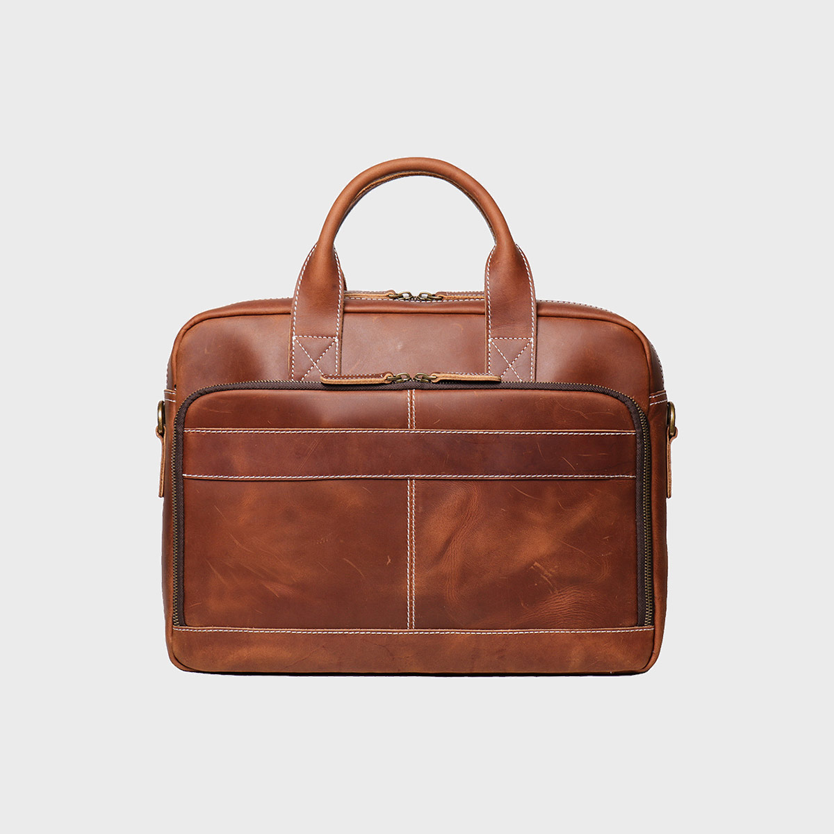 Vintage Crazy Horse Leather Messenger Bag