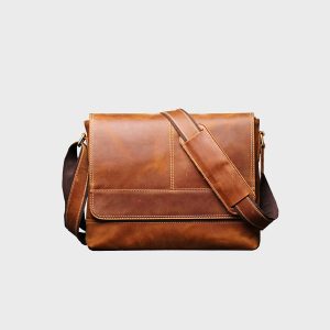 Mens Leather Vintage Crossbody Briefcase