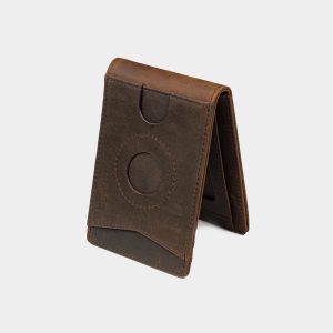Leather AirTag Bifold With Money Clip Wallet