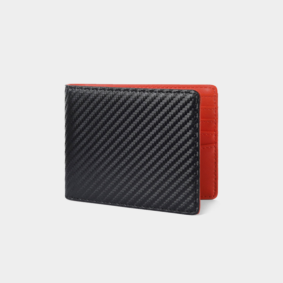 Ultra-Slim Bifold Wallet Leather Strap ID Window