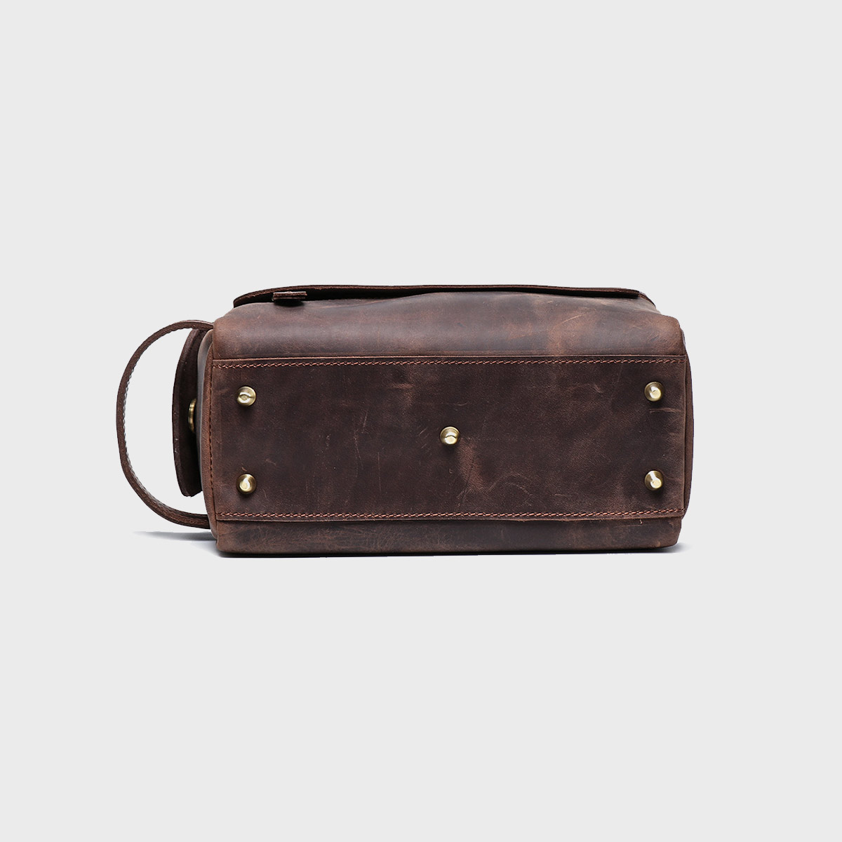 Vintage Crazy Horse Leather Cosmetic Bag - Image 3