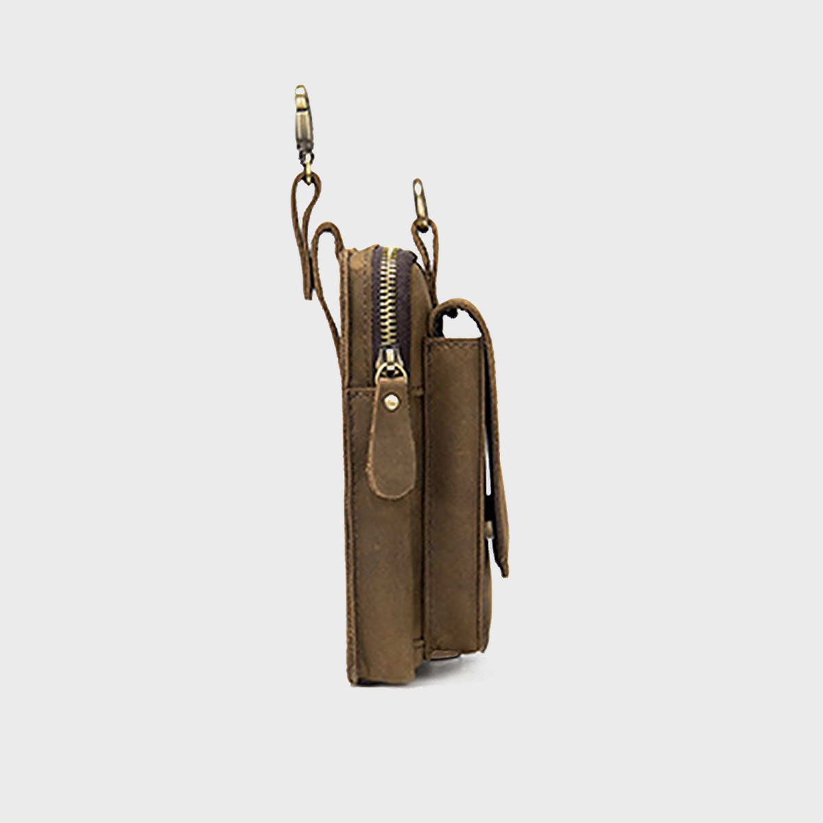 Unisex Genuine Leather Waist Bag Travel Bag - Image 3