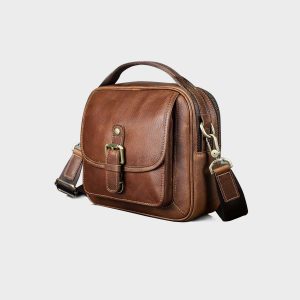 Genuine leather messenger men's shoulder bag