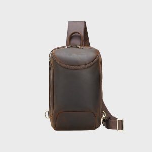 Retro Men's Genuine Cow Leather Laptop Backpack Bag