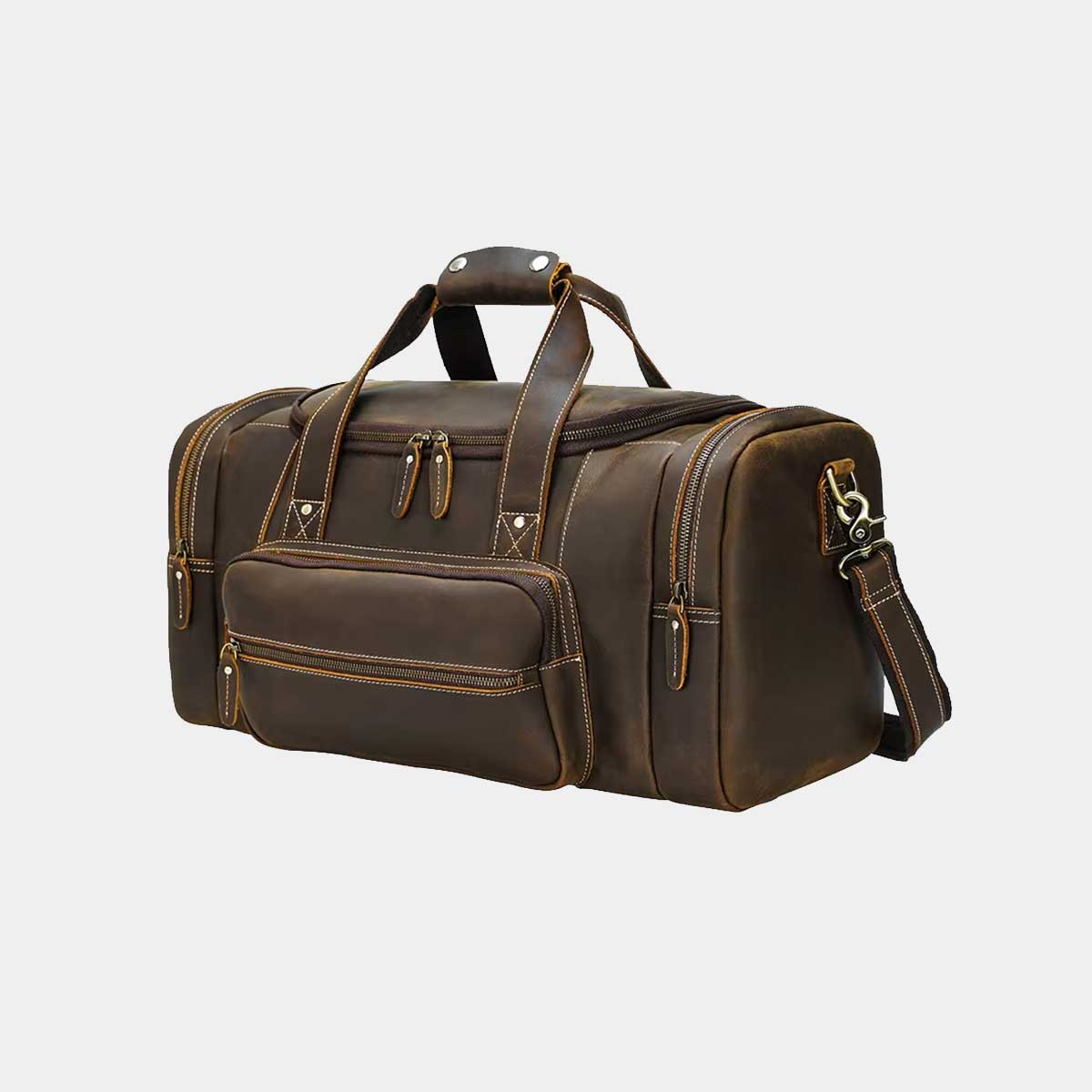 2025 New Vintage Large Men's Weekender and Top Crazy Horse Leather Travel Bag