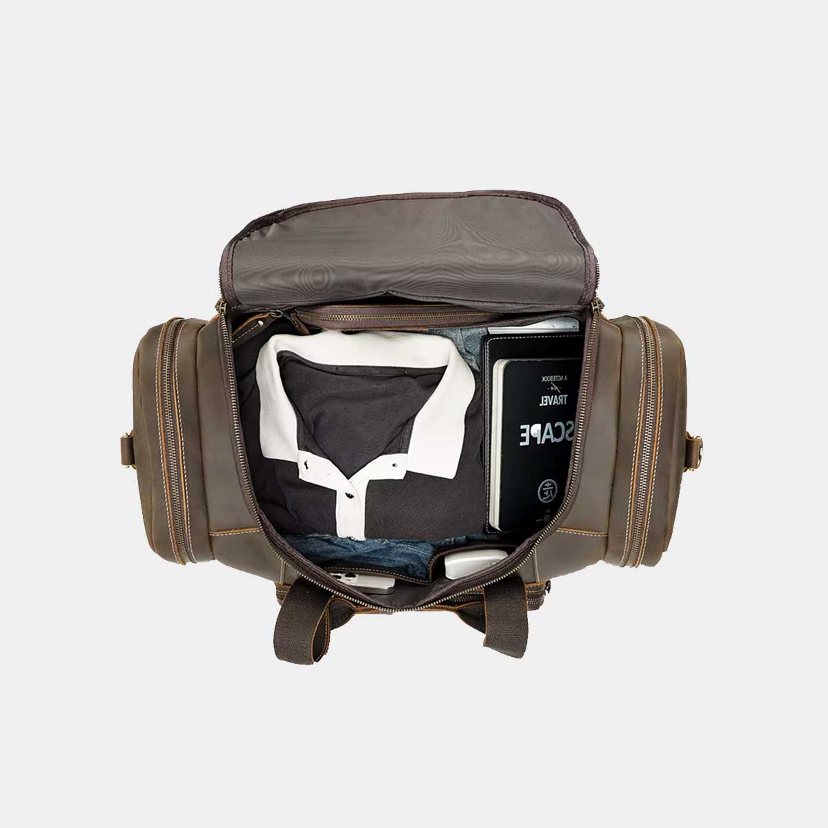 2025 New Vintage Large Men's Weekender and Top Crazy Horse Leather Travel Bag - Image 3