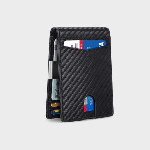 Genuine Leather Anti-Theft RFID Men's Dollar Card Holder Wallet