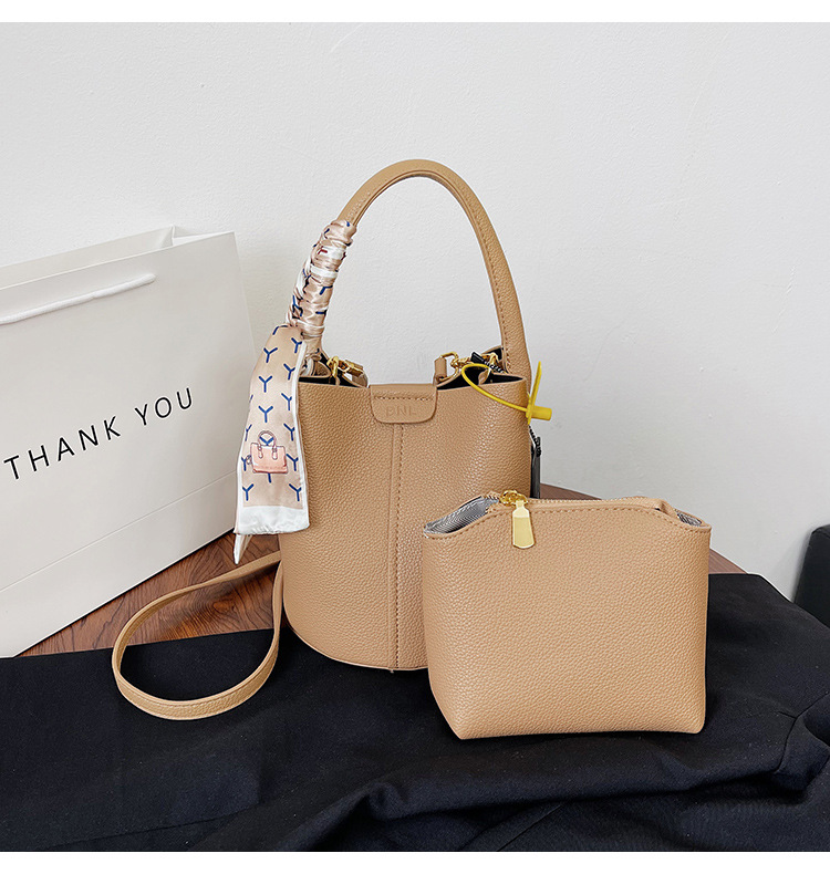 Bucket Bag Handbag Basket Weaving Women's Simple Shoulder Bag - Image 2